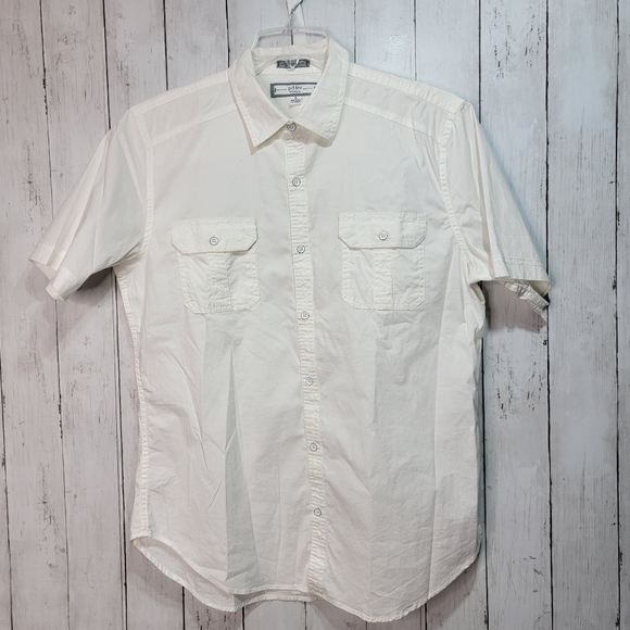 Paper Denim & Cloth Other - Paper Denim & Cloth Men's White S/S Classic Fit Button Front Shirt Size Large.